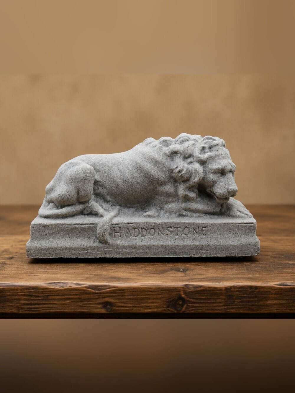 70'S HADDONSTONE LION CONCRETE CAST STONE GARDEN STATUE DOOR STOP MANTLE DECOR